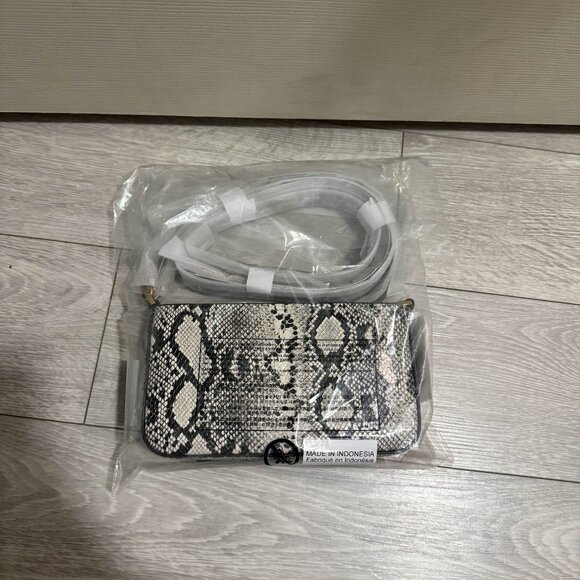 Michael Kors Bryant Small Snake Embossed Leather Convertible Pochette - Picture 3 of 6